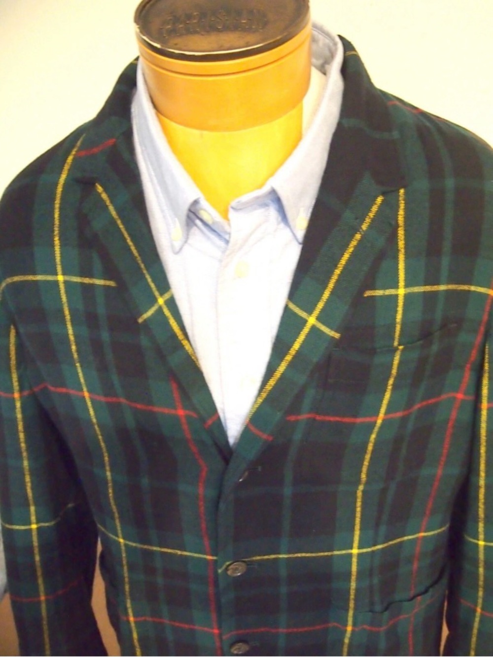 Ralph Lauren Dark Green Plaid Sport Coat with Yellow & Red Windowpane